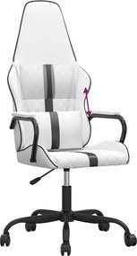 vidaXL Καρέκλα Gaming Λευκό/Μαύρο από Συνθετικό Δέρμα