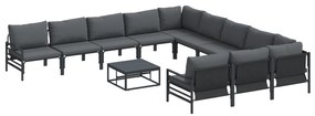 vidaXL Σετ Καναπέ Κήπου 12 pcs Ανθρακί Ατσάλι