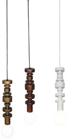 Φωτιστικό Οροφής  HL-3546-1 GABRIEL WHITE PENDANT - Ξύλο - 77-3835