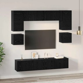 vidaXL Σετ επίπλου τηλεόρασης 8 pcs Μαύρη δρυς 80 x 30 x 30 εκ