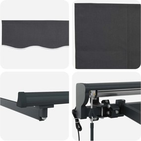 vidaXL Ηλεκτρικό Αναδιπλούμενο Σκίαστρο Ανθρακί 4,5 x 3,5 μ