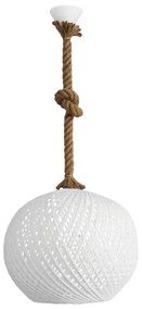 Φωτιστικό Οροφής Silk-02 Φ35 Rope 1/L Ε/27 31-1151 White-Brown Heronia Rope