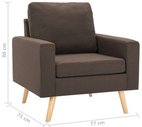 vidaXL Πολυθρόνα Καφέ Υφασμάτινη