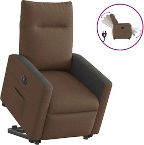 vidaXL Πολυθρόνα Ηλεκτρική Ανακλινόμενη Ανύψωση Σκ. Καφέ Υφασμάτινη