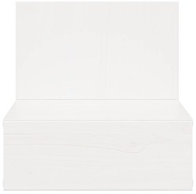 vidaXL Κομοδίνο με συρτάρι Λευκό 42 x 32.5 x 40 εκ Μασίφ ξύλο πεύκου