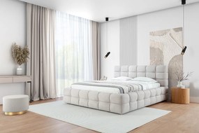 Διπλό Κρεβάτι Mangelio με αποθηκευτικό χώρο, γκρι ανοιχτό 191x103x237cm-BOG3478