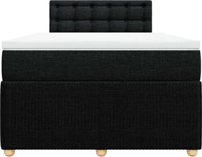 vidaXL Κρεβάτι Boxspring με Στρώμα Μαύρο 120x190 εκ. Υφασμάτινο