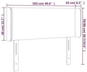 vidaXL Κεφαλάρι Κρεβατιού LED Μαύρο 103x16x78/88 εκ. Συνθετ. Δέρμα