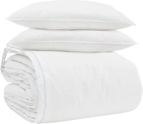 vidaXL Σετ Παπλωμάτων με μαξιλάρι 3 pcs Λευκό Φτέρος