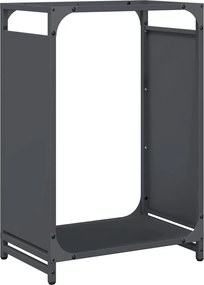 vidaXL Ράφι Καυσόξυλων Ανθρακί 44x28x65 εκ. Χάλυβας ψυχρής έλασης