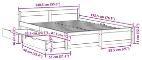 ΣΚΕΛΕΤΟΣ ΚΡΕΒΑΤΙΟΥ ΧΩΡΙΣ ΣΤΡΩΜΑ 135X190 ΕΚ ΜΑΣΙΦ ΞΥΛΟ ΠΕΥΚΟΥ 3301678