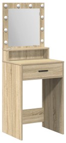 vidaXL Καθρέφτης με φώτα LED σε χρώμα Sonoma Oak 50x41x135 εκ.