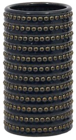 Βάζο 023-223-100 12x12x23cm Blue Black-Gold Ceramic