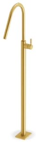 Eurorama Flush Gold Brushed Επιδαπέδια Μπαταρία Νιπτήρος με περιστρεφόμενο ρουξούνι