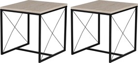Coffee Table Set Defne - Black, Travertine Travertine Black
