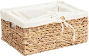 vidaXL Καλάθια Αποθήκευσης 3 pcs Φυσικό Υάκινθος νερού