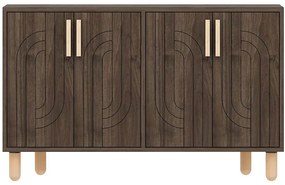 Μπουφές Rodney 327ODS1293 120x29,6x73,6cm Walnut-Oak Μοριοσανίδα, Μελαμίνη