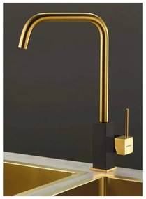 Pyramis Adelita PVD Inox Gold &amp; Pearl Black Μπαταρία Κουζίνας Πάγκου