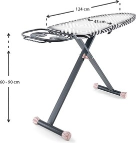 Σιδερώστρα ρούχων Valeria Perilla μεταλλική χρώμα ανθρακί 124x43x90εκ.