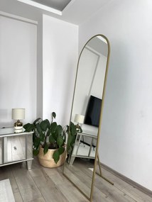 Stewehome Καθρέπτης Δαπέδου Οβάλ με Κομψό Σχεδιασμό χρυσό 180x80 cm