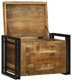 vidaXL Κουτί αποθήκευσης 60x40x41 εκ. Μασίφ τραχύ ξύλο μάνγκο