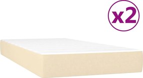 vidaXL Κρεβάτι Boxspring με Στρώμα Κρεμ 200x200 εκ. Υφασμάτινο