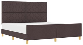 vidaXL Κρεβάτι Σκελετός Σκούρο Καφέ 180x200 εκ. Υφάσμα