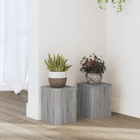 vidaXL Βάση φυτών 2 τεμ. Γκρι Sonoma 15 x 15 x 20 εκ.