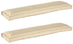 vidaXL Μαξιλάρια Παλέτας για Πάγκο 2 τεμ Μπεζ 150x40x8 εκ Υφάσματος Oxford