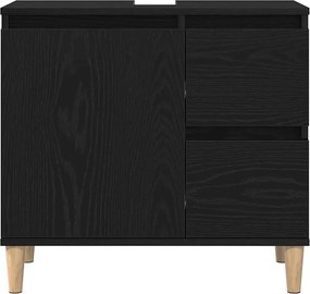 VidaXL Ντουλάπι Μπάνιου Μαύρη Οξυά 65 x 33 x 60 εκ Επεξεργασμένο Ξύλο