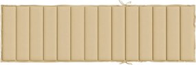 vidaXL Μαξιλάρι Ξαπλώστρας Μπεζ 200x50x4 εκ. Ύφασμα