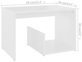 Τραπέζι Βοηθητικό Λευκό 59 x 36 x 38 εκ. από Επεξ. Ξύλο - Λευκό