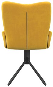 Καρέκλες Τραπεζαρίας Περιστρεφόμενες 2 τεμ. Κίτρινες Βελούδινες - Κίτρινο