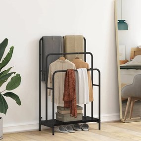 vidaXL Ράφι Ρούχων Μαύρη Οξυά 60 x 30 x 100,5 εκ Επεξεργασμένο ξύλο