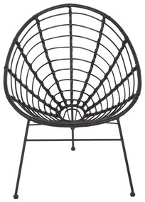 Καρέκλα - Πολυθρόνα ALLEGRA C5458.12 Μεταλλική με Wicker Μαύρο Τύπου Φωλιά 73x78x88Υ εκ. 73x78x88 εκ.