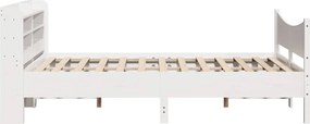 vidaXL Πλαίσιο Κρεβατιού Κεφαλάρι Λευκό 150x200εκ Μασίφ Πεύκο