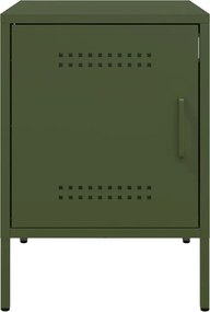 vidaXL Κομοδίνο Πράσινο Λαδί 36x39x50,5 εκ. από Χάλυβα