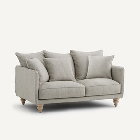 Καναπές 3 θέσεων compact από υφή βισκόζης και λινό, LAZARE