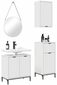 vidaXL Σετ Επίπλων Μπάνιου 3 pcs Γυαλιστερό λευκό 39.5 x 36 x 88 εκ