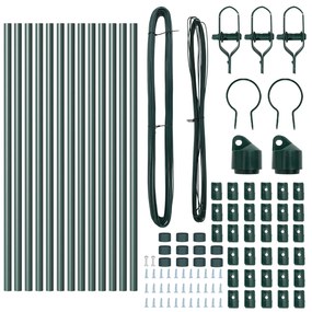 vidaXL Γκριζωποί Πόλοι Φράχτη 13 τεμάχια Ø32 mm 80 cm Γαλβανισμένος Χάλυβας