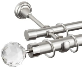 Κουρτινόβεργα διπλή απλή Cristal 25/19 – χρώμιο ματ - 400 cm