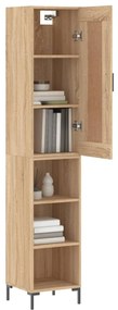 vidaXL Μπουφές Sonoma δρυς 34,5 x 34 x 180 εκ. από Επεξεργασμένο Ξύλο