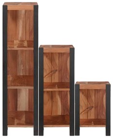 vidaXL Ράφι Βιβλίων 3 pcs Καφέ 50 x 30 x 110 εκ Μασίφ ξύλο ακακίας