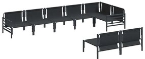 vidaXL Σετ Καναπέ Κήπου 8 pcs Ανθρακί Ατσάλι