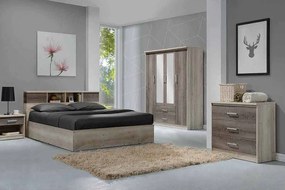 Κρεβάτι διπλό OLYMPUS pakoworld σε χρώμα castillo-toro 160x200εκ