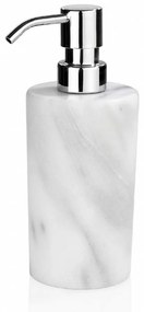 Δοχείο Κρεμοσάπουνου AH-BA65044 Φ7x18cm White-Silver Andrea House Marble