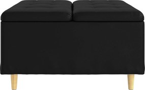 vidaXL Οθωμανικό αποθήκευσης Μαύρο 80 x 80 x 45 cm Τεχνητό δέρμα