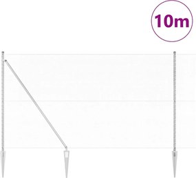 vidaXL Εξαγωνική Φράχτη με Στύλο 10 x 1,6 m Γαλβανισμένος Χάλυβας