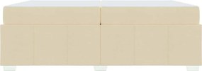 vidaXL Σκελετός Κρεβατιού με στρώμα Κρεμ 200 x 200 cm ύφασμα