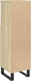 vidaXL Ντουλάπι Μπάνιου Sonoma Δρυς 30x30x100 εκ. Επεξεργασμένο Ξύλο